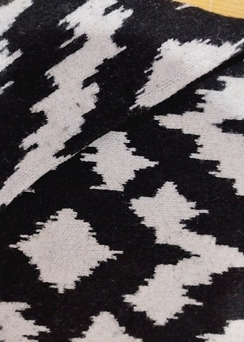 Gri Desenli Bohem Örgü Kadın Kazak - Görsel 2