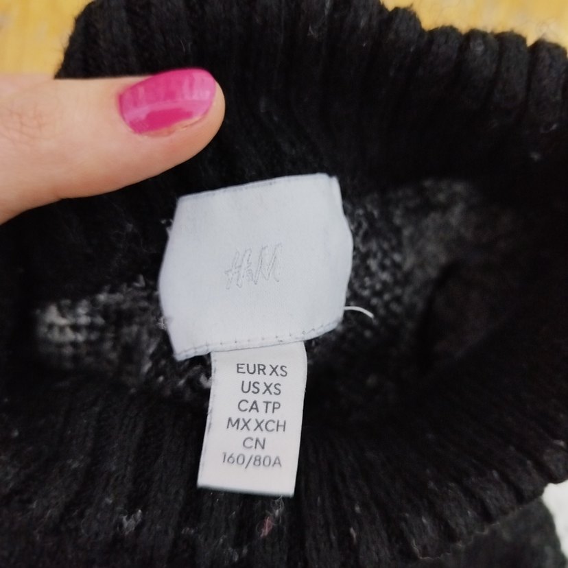 Gri Desenli Bohem Örgü Kadın Kazak - Görsel 4