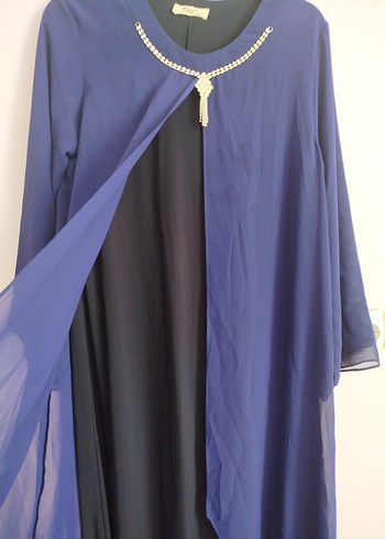 Mavi Uzun Kollu Salaş Kadın Elbise - Görsel 5