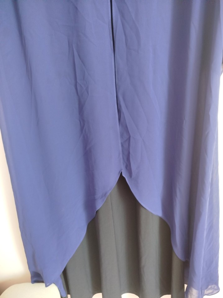 Mavi Uzun Kollu Salaş Kadın Elbise - Görsel 4