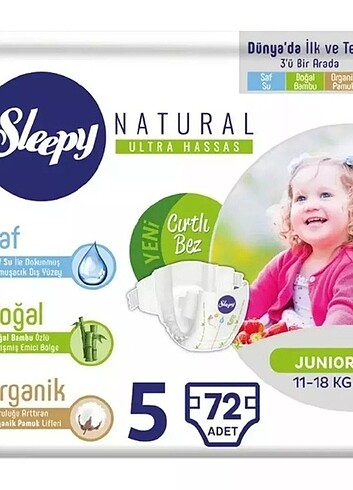 Sleepy Natural 5 Numara Bebek Bezi 72'li