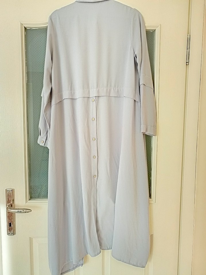 Gri Uzun Kollu Düğmeli Tunik - Görsel 3