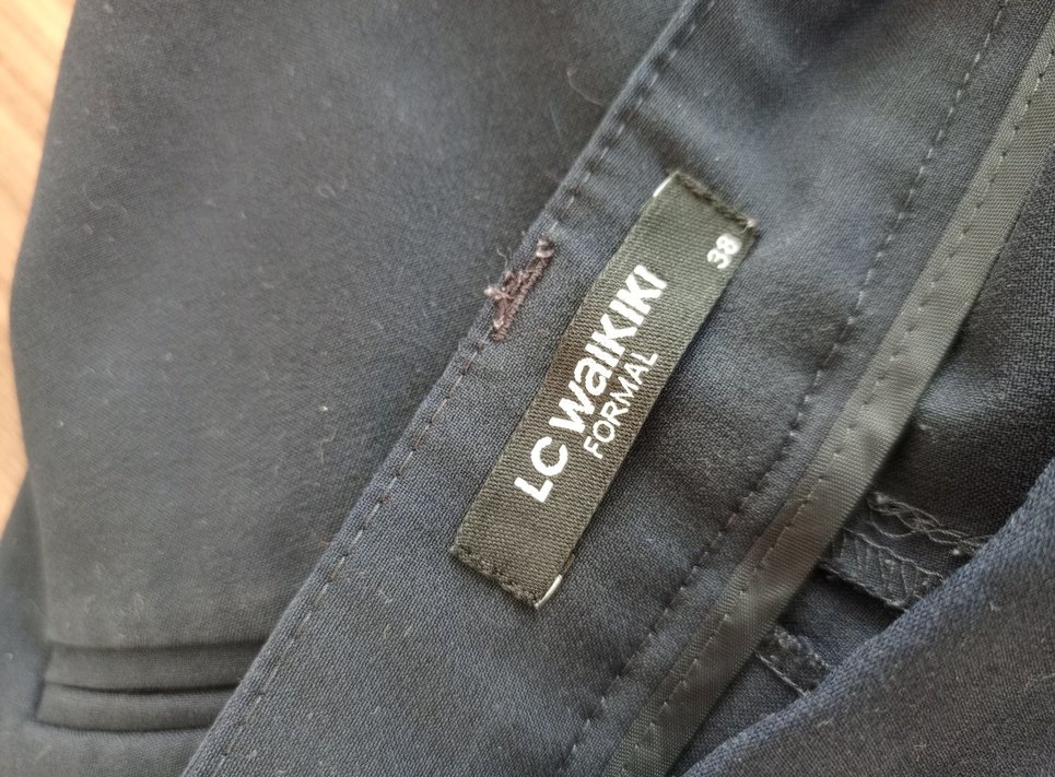 Lacivert Midi Kadın Kumaş Pantolon - Görsel 2