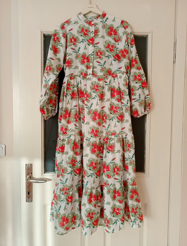 Bohem Tarzı Midi Uzun Kollu Elbise - Görsel 3