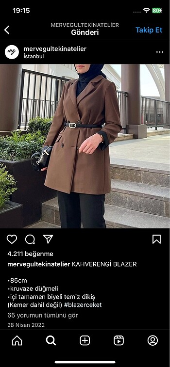 Kruvaze düğmeli blazer ceket