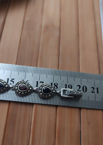 Beden çeşitli Renk markazit Çok Renkli taşlı 925 ayar gümüş bileklik
