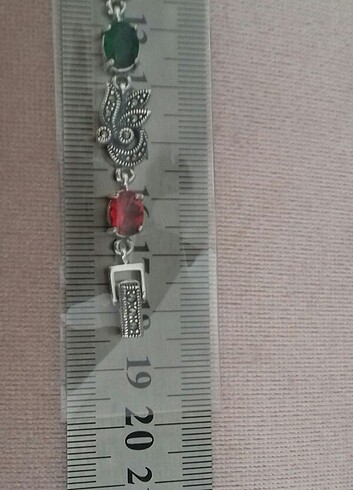 Beden gri Renk 925 ayar gümüş markazit bileklik