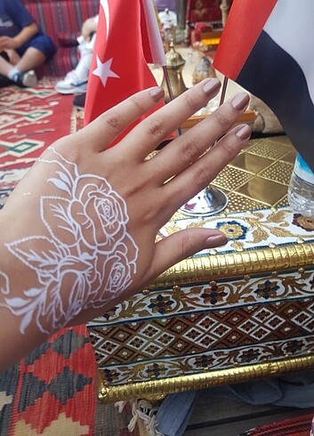 Beyaz Hint el süsleme  - Görsel 6