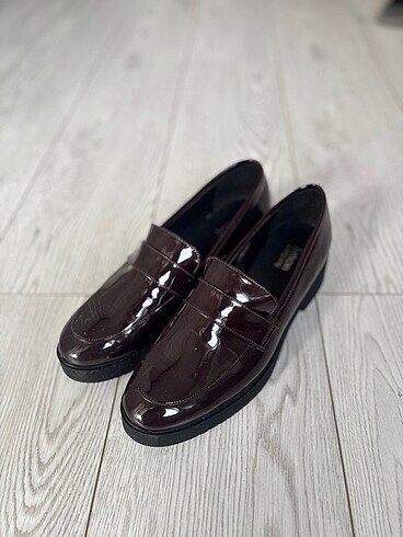 40 Beden Bordo parlak loafer