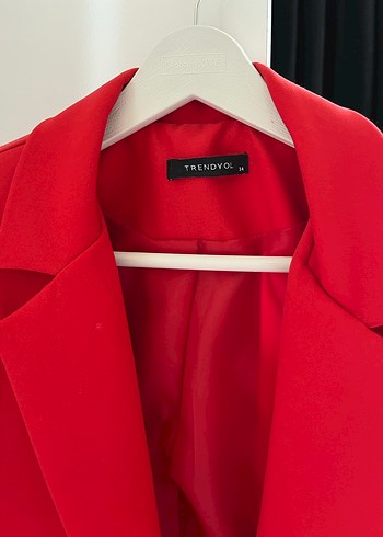 Kırmızı Kadın Blazer Ceket - Görsel 2