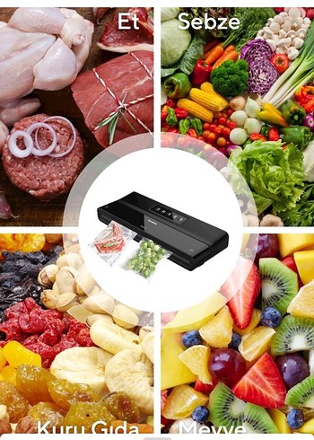 Kumtel vakum makinesi - Siyah Vakumlu Gıda Paketleme Makinesi - Görsel 6