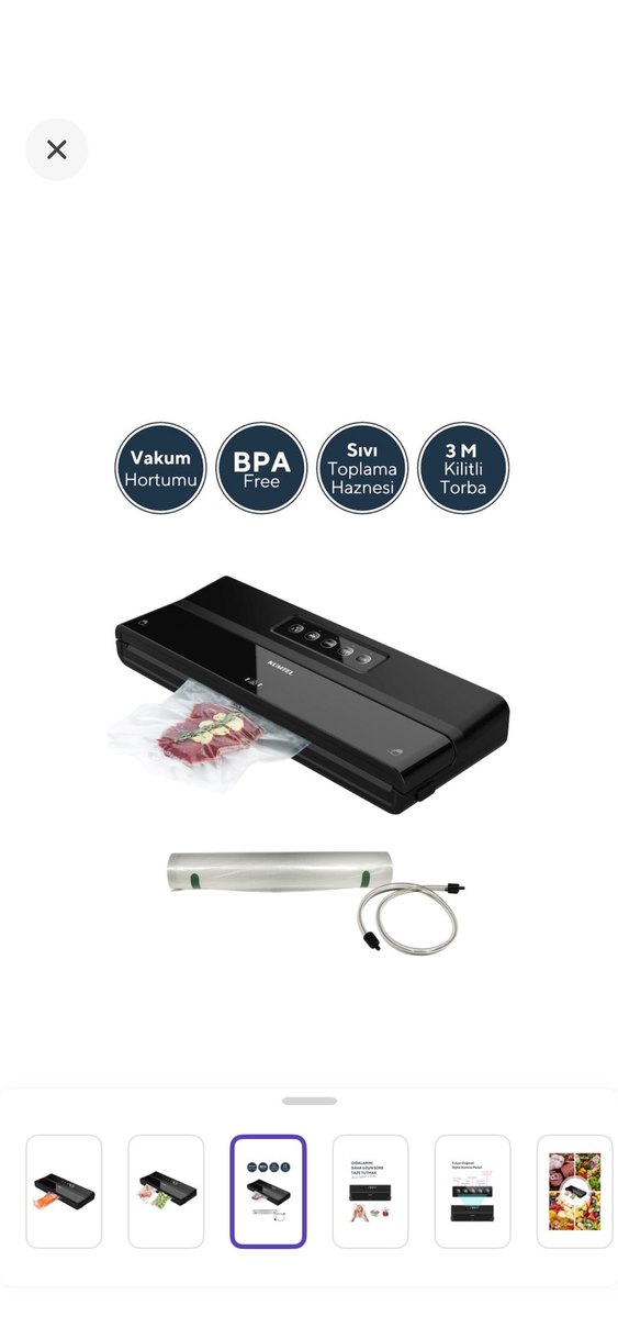 Kumtel vakum makinesi - Siyah Vakumlu Gıda Paketleme Makinesi - Görsel 3