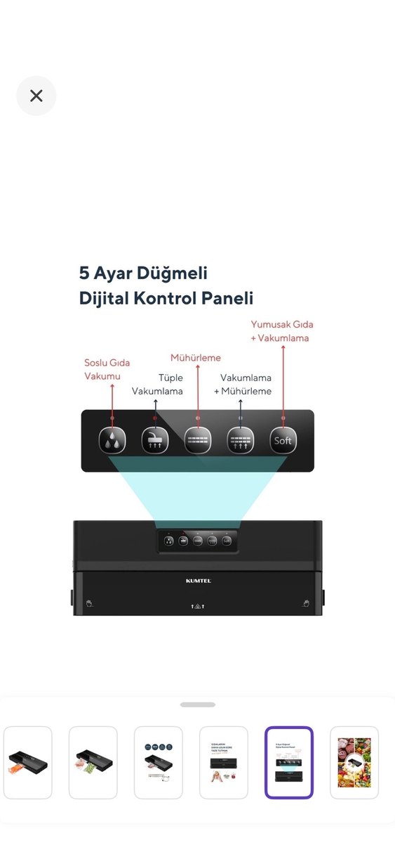 Kumtel vakum makinesi - Siyah Vakumlu Gıda Paketleme Makinesi - Görsel 5