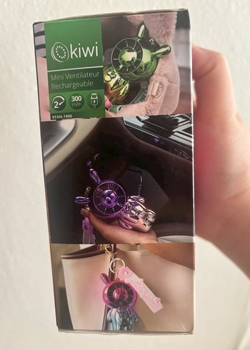 Kiwi şarjlı mini fan - mavi renk - Görsel 3