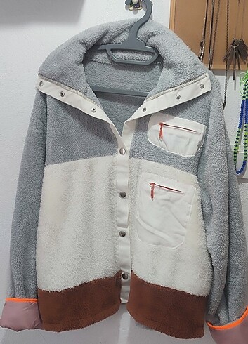 Peluş ceket oversize 