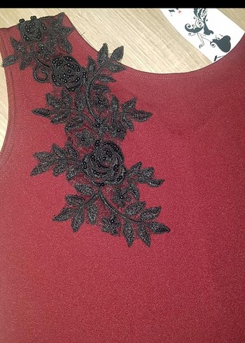 xl Beden bordo Renk Bordo Dantelli Uzun Abiye Elbise