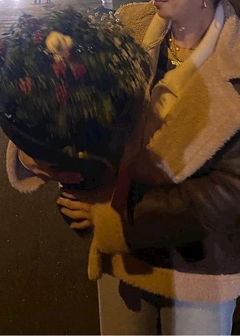 Kahverengi Kürklü Deri Kadın Ceket - Görsel 3