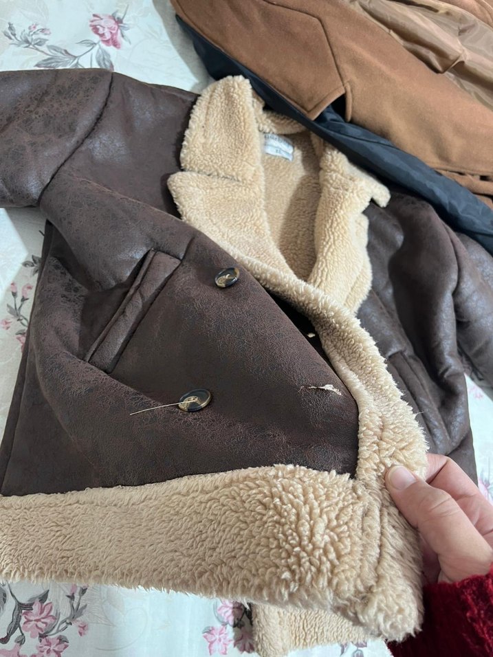 Kahverengi Kürklü Deri Kadın Ceket - Görsel 4