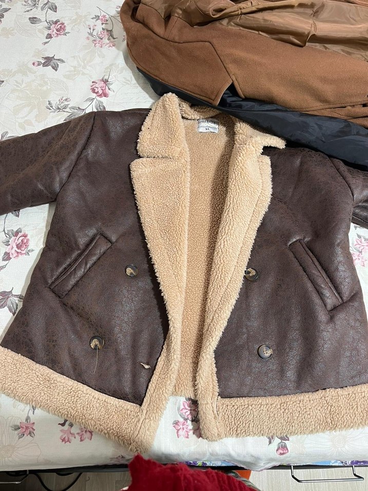 Kahverengi Kürklü Deri Kadın Ceket - Görsel 5