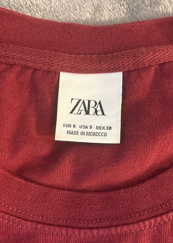 Bordo Baskılı Zara Tişört - Görsel 3