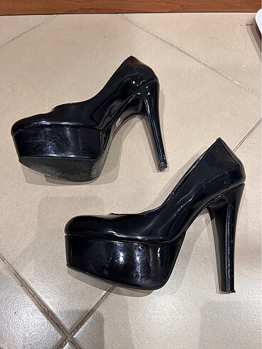 Platform siyah ayakkabı