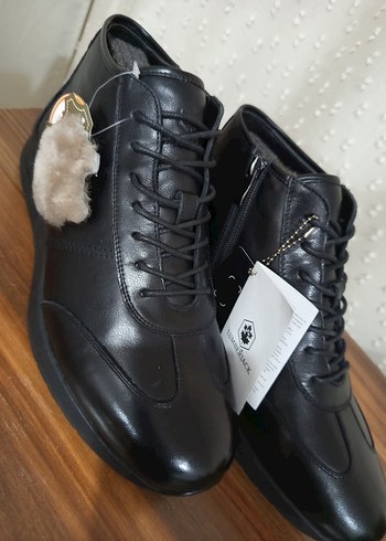 Siyah Deri Kürklü Erkek Bot - Görsel 4