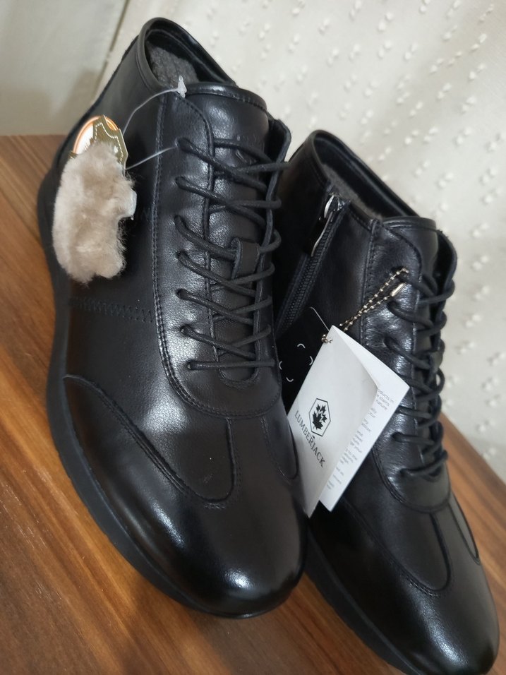 Siyah Deri Kürklü Erkek Bot - Görsel 4