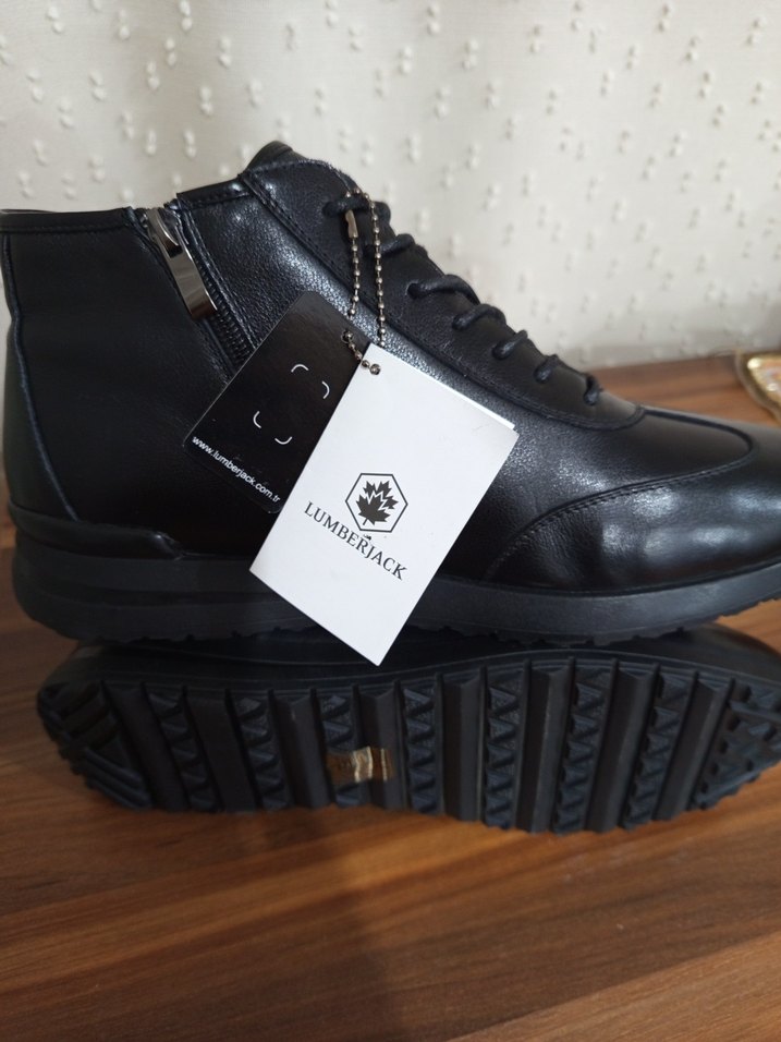 Siyah Deri Kürklü Erkek Bot - Görsel 5