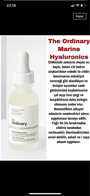 The ordinary marine hyaluronic asit