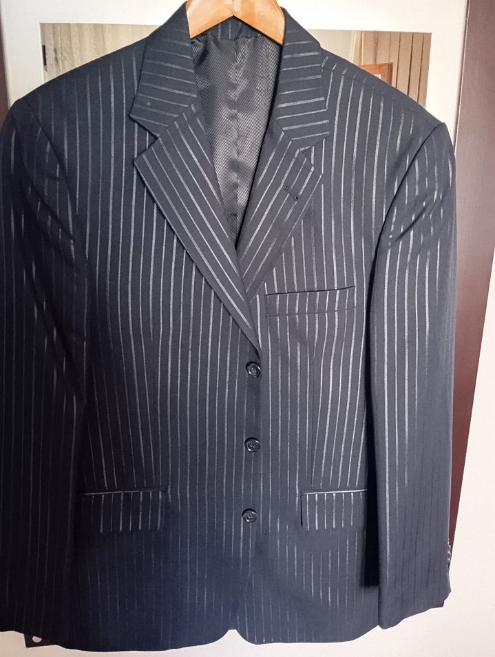 Erkek Mavi Çizgili Düğmeli Ceket - Görsel 3