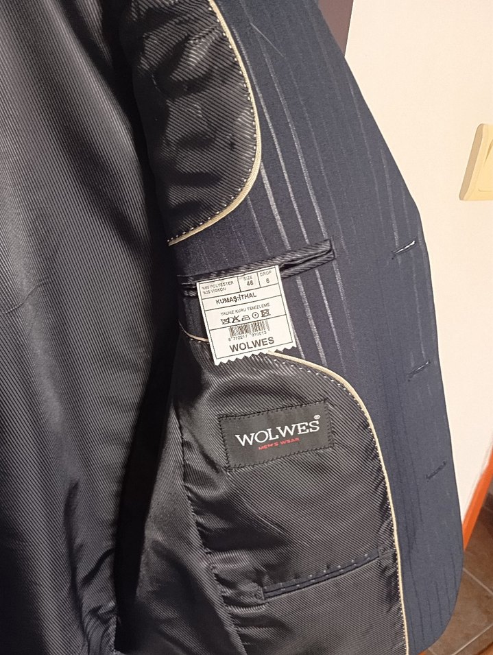 Erkek Mavi Çizgili Düğmeli Ceket - Görsel 5