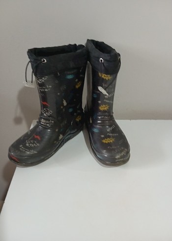 Erkek Çocuk Siyah Kamuflaj Desenli Lastik Bot - Görsel 5