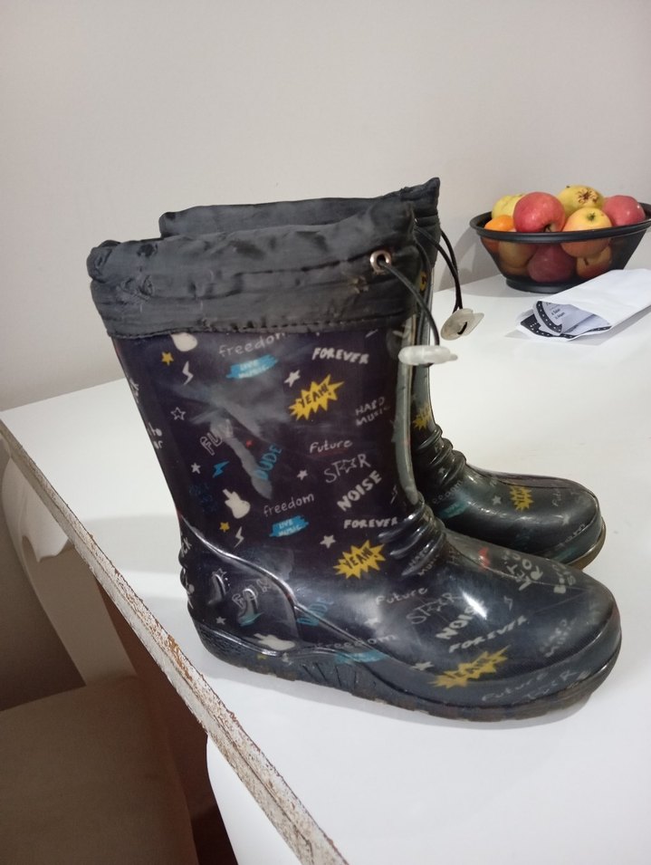 Erkek Çocuk Siyah Kamuflaj Desenli Lastik Bot - Görsel 2