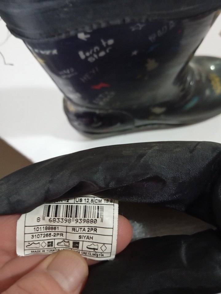 Erkek Çocuk Siyah Kamuflaj Desenli Lastik Bot - Görsel 3