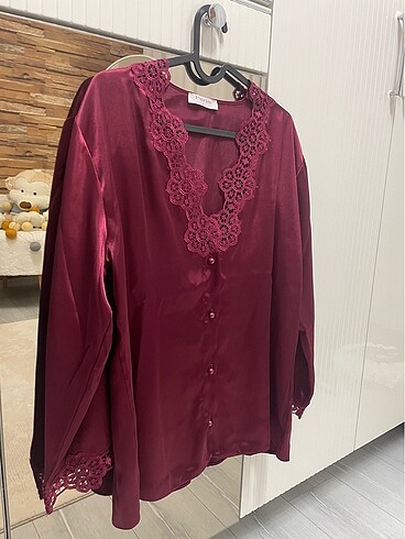 Diğer BORDO SATEN GECELİK SETİ