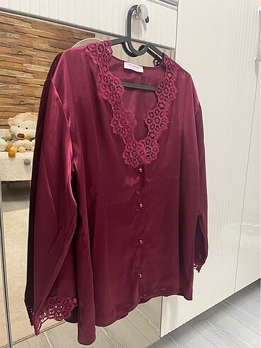 l Beden BORDO SATEN GECELİK SETİ