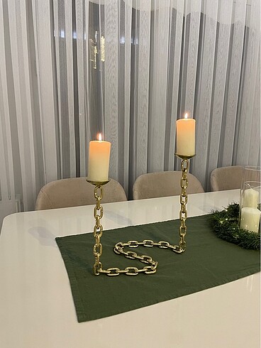 Beden Zincir Şamdan (SİYAH-GOLD-GÜMÜŞ)