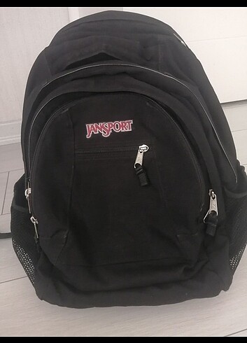 jansport siyah sırt çantası çok gözlü geniş hacimli 