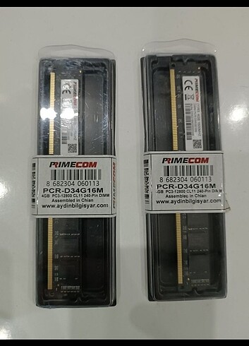 2 adet 4gb ddr3 ram Toplam 8gb