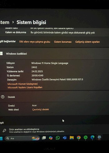 Gri Acer Aspire 5 Laptop ( telefon takası düşünülür) - Görsel 7