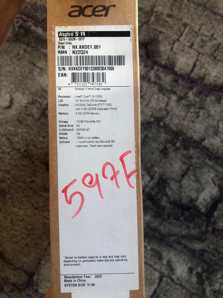 Gri Acer Aspire 5 Laptop ( telefon takası düşünülür) - Görsel 3