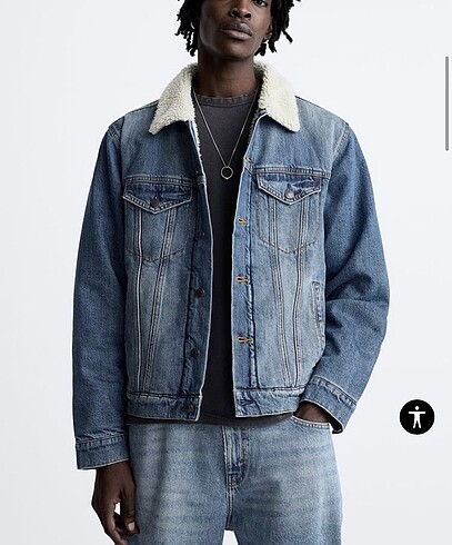 Zara yünlü denim ceket