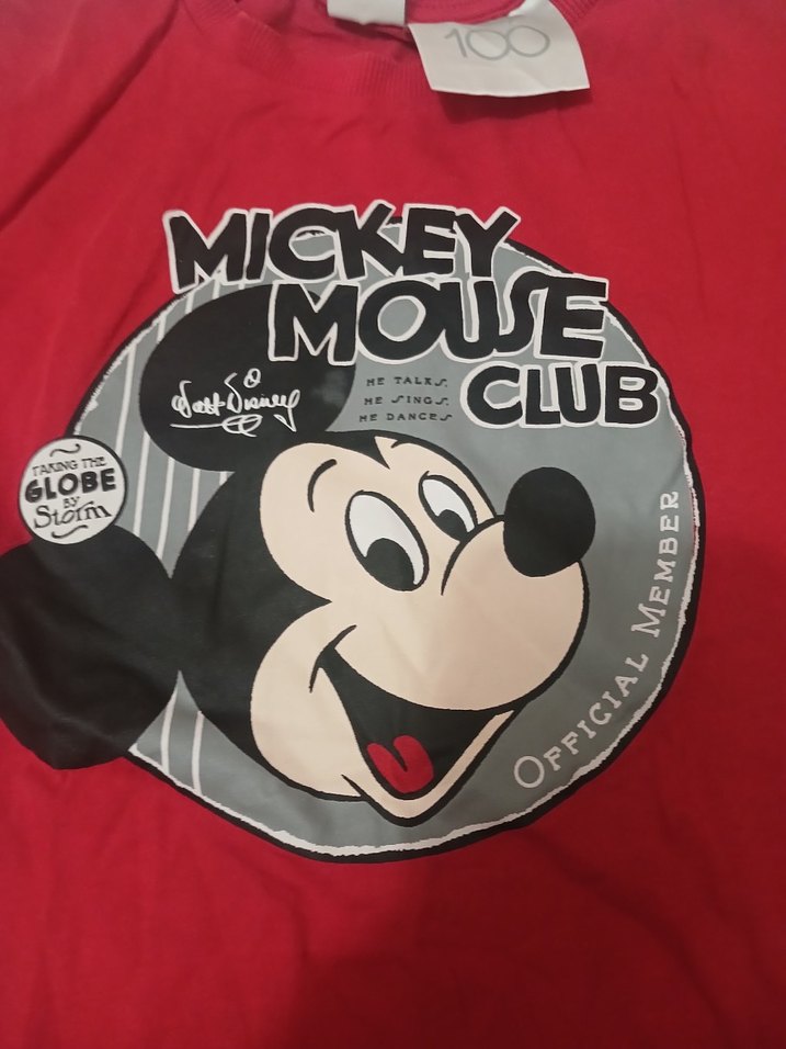 Lisanslı Kırmızı Mickey Mouse Baskılı Erkek Tişört - Görsel 2