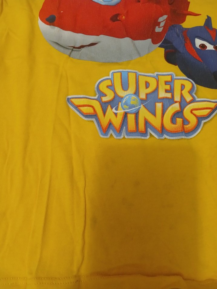 Lisanslı Sarı Süper Wings Baskılı Erkek Tişört - Görsel 3