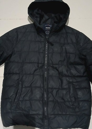 Siyah Kapüşonlu Erkek Mont - Görsel 2