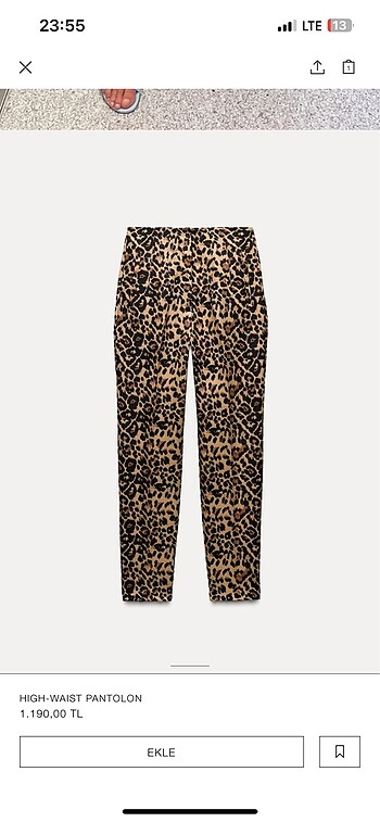 Zara leopar pantolon