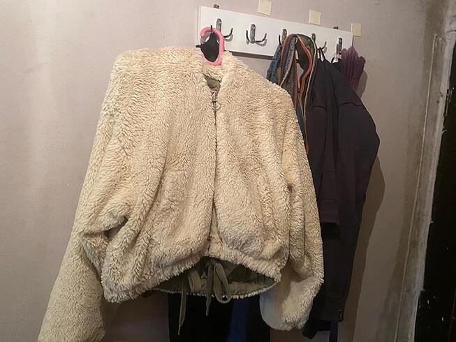 m Beden Pull&bear çift taraflı peluş mont