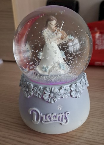 Keman Çalan Kadın Kar Küresi Biblosu - Görsel 4