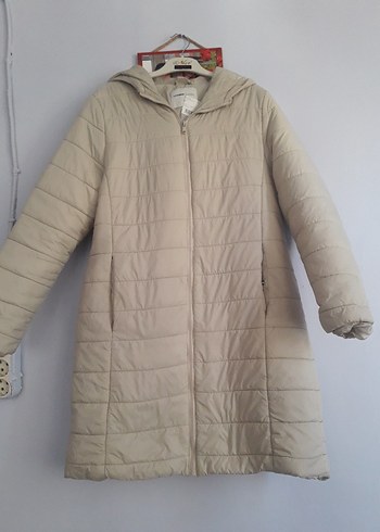 LC Waikiki Bej Midi Kadın Kışlık Fermuarlı Mont