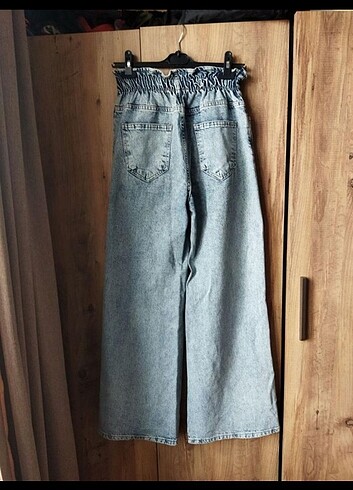 28 Beden Beli lastikli kot pantolon